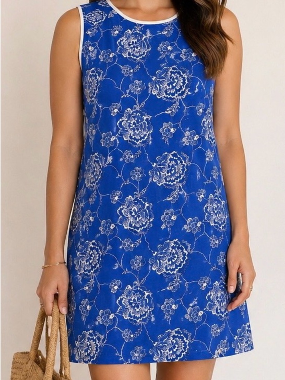 Tash + Sophie Blue Embroidered floral dress small